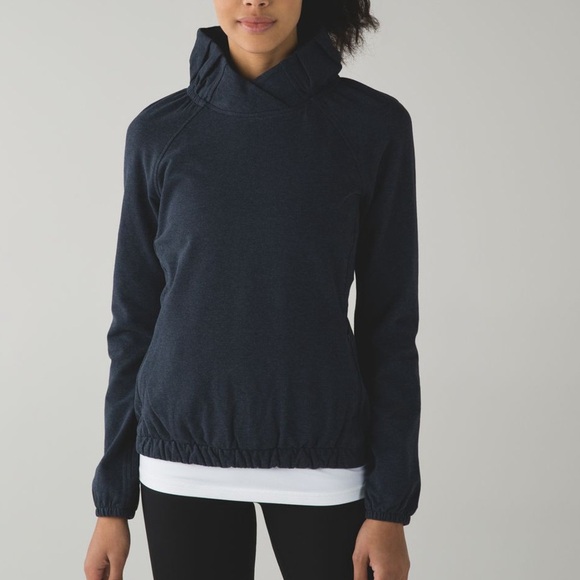 Lululemon After All Ruffle Neck Pullover Sweatshirt Sz 4 
Naval Blue Casual. G1 - Picture 1 of 11